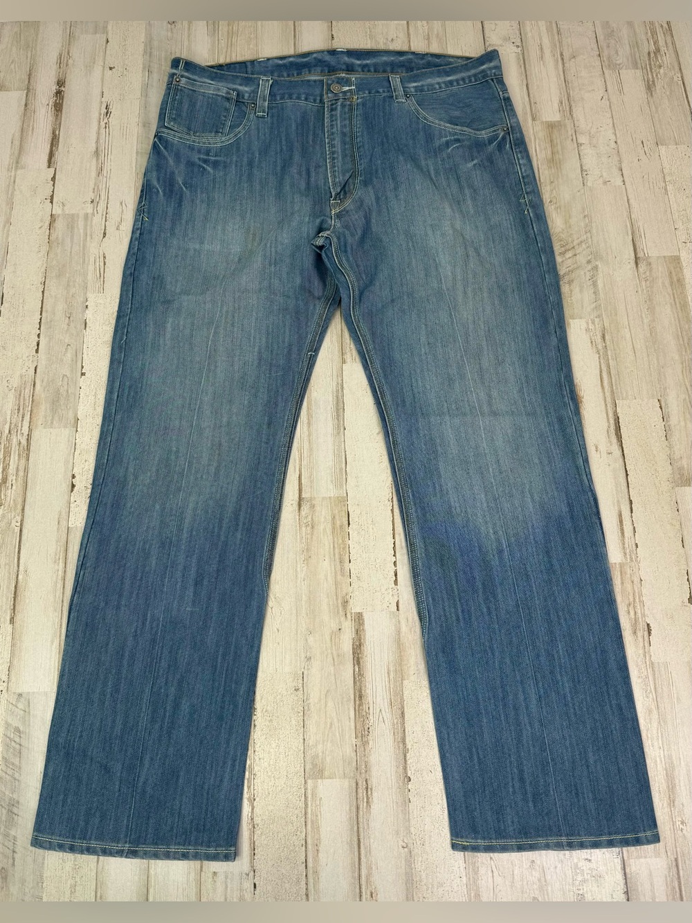 Levis 514 Jeans Womens 38x31 Blue Straight Wide Leg Casual Denim - Picture 2 of 13